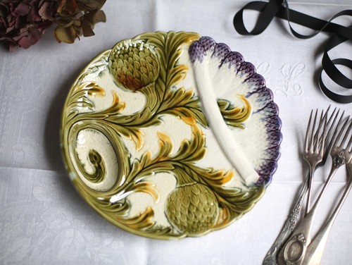 Antique artichoke plate - antique,