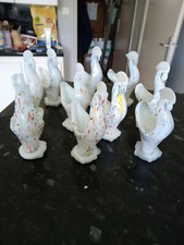 Poules en verre,vide poche,sujet de baptême ou autres...