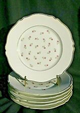 6 assiettes plates anciennes en porcelaine de Limoges semi de roses