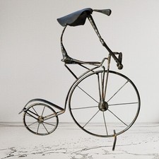 Vintage handmade welded metal bicycle statue Brutalist Style Abstract Decor 50s
