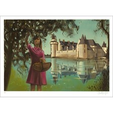 VERNET-BONFORT Robert - Lithographie originale "Château du Plessis-Bourré" 54x75