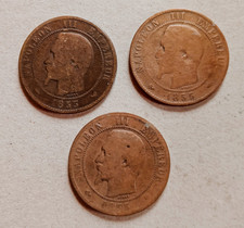 Lot : 3 x 10 Centimes Napoléon III - 1853 W - 1855 BB - 1855 A  (B03 10)