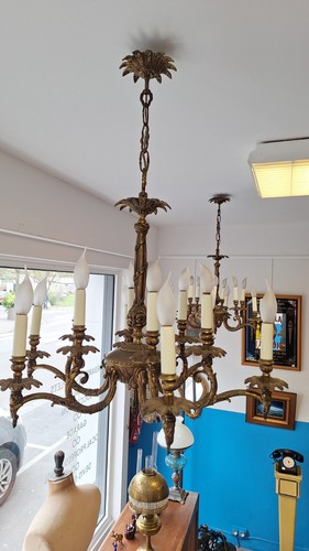 Lustre bras bronze massif - 12,