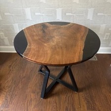 42 " Rond Dîner Table Top - Résine Époxy Finir Travail - Artistique Statement