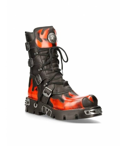 Bottes motard cuir motif - bottes,