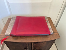 Classeur Album Photo Carte Postale Cuir Rouge