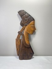 Sculpture sur Bois - Décoration Murale - Buste Femme Africaine - Art Africain