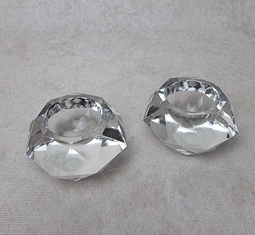 Paire bougeoirs cristal - bougeoirs,