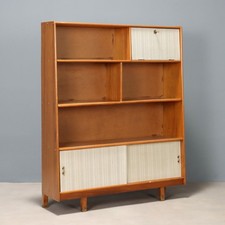 Bibliothèque Vintage Bois avec Abattant Design des Années 60 Originale