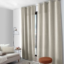 Rideau à Œillets en Velours "Lagarta" 140x240cm Naturel