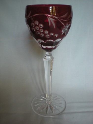 Verre pied cristal boheme - a,