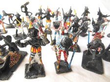 LOT 24 Anciennes STATUETTES Africaines METAL Peint DOGON - African statues