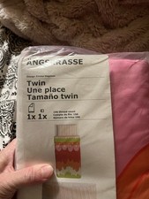 IKEA Angskrasse One Twin Size Duvet Cover One Queen Size Pillowcase New Sealed
