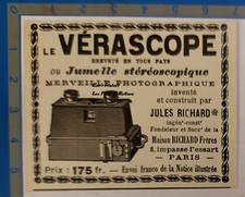 VERASCOPE JULES RICHARD  publicité ancienne 1898 advert