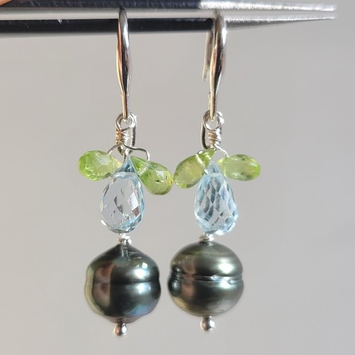 Boucles oreilles perle noire - boucles, d'oreilles