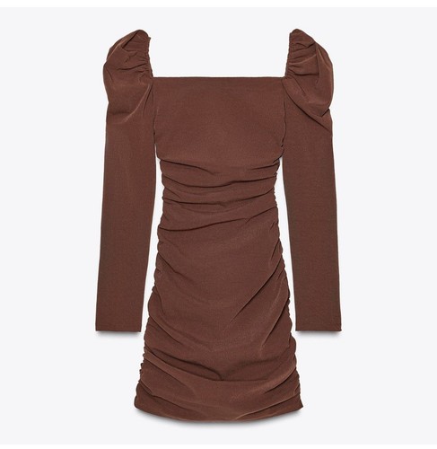 Robe zara cintrée marron - cintrée,