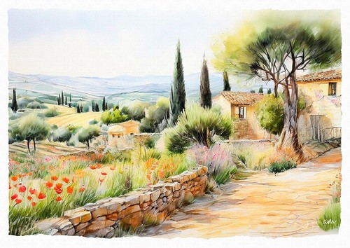 Tableau paysage de provence - -,