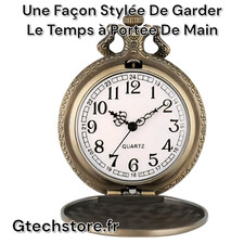 Montre De Poche, Montres à Gousset Quartz Motif Poker Bronze Vintage, Collection