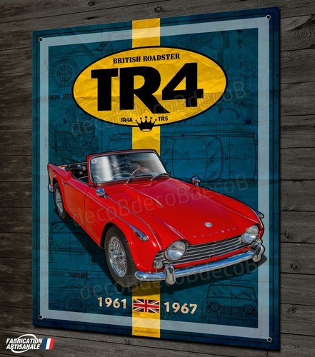 Plaque métal triumph tr4 - plaque,