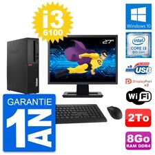 PC Lenovo M910s SFF Ecran 27" Intel i3-6100 RAM 8Go Disque 2To Windows 10 Wifi