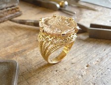 Chevalière pièce or 18 KT