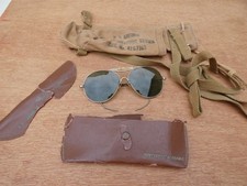 WW2 Authentique USAAF Lunettes soleil de Pilote + Sac vide a Bouteille a Oxygene