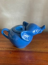Théière forme d'éléphant Lipton bleue Made in France Vintage 1980