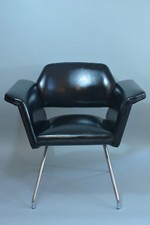 FAUTEUIL STEINER MOTTE GUARICHE A.R.P Prisme NOIR Design Indus 1950 Vintage