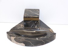 *ANCIEN ENCRIER PORE PLUME MARBRE NOIR avec accidents COLLECTION DECO BUREAU D