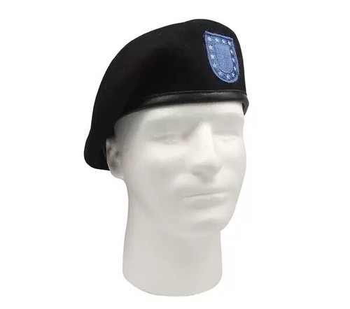 Army black wool beret - army,