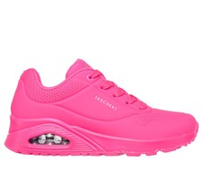 SKECHERS Un Rose Fluo Chaussures Femme Sportif Basket Marche Casual Memory Neuf