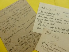 Jacques NORMAND (1848-1931) Poète ACADEMIE Marseille [Joseph Autran] 2 AUTOGRAPH