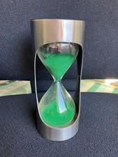 Ancien sablier design Rémy Letang sable vert objet usuel déco vintage seventies