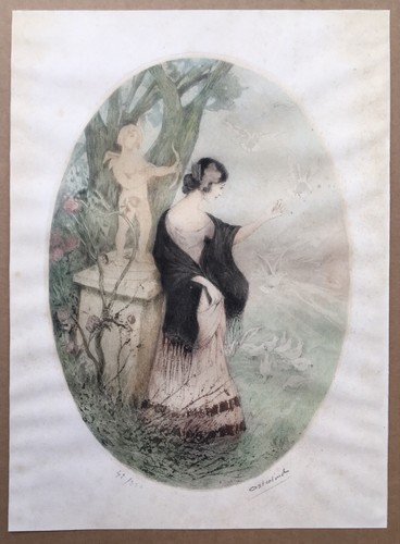 Gravure aquatinte art déco - art,