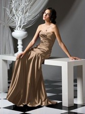 Dessy Collection Formal Mother of the Bride Bridesmaid Dress Size 10 Latte