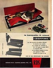 PUBLICITE ADVERTISING  1956  RDS "Dopping" la banquette lit