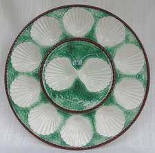 Extra Large Vintage French Oyster Majolica Plate-Platter 33.5 cm - 13 1/8" Wide