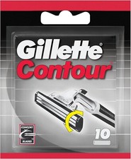 Pack 10 Lames GILLETTE CONTOUR Lot Rechange Rasoir 2 Plus Genre GII Sensor Excel