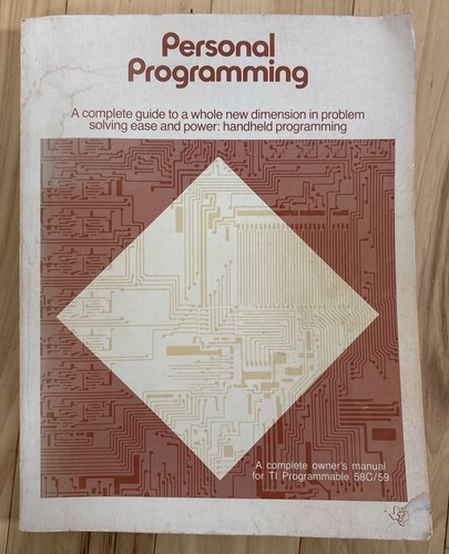 Personal programming 58c - programming, ti-58c