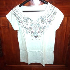 T-shirt bleu imprimé "U