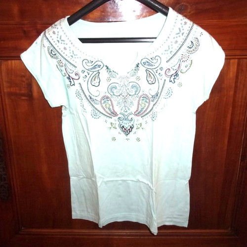 Shirt bleu imprimé u - t-shirt,