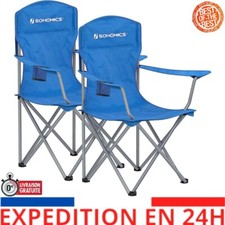 SONGMICS GCB08B Chaise Pliante Camping, Lot de 2, Portable Jardin Pêche Terrasse
