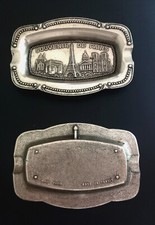 Monuments de Paris Tour Eiffel Notre Dame etc Cendrier vintage en métal argenté