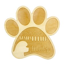 Bichon maltais sous-verre en contreplaqué Art-Dog