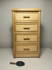 Boîte à bijoux en rotin, commode Vintage style scandinave 34cm