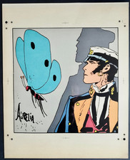 Studio HUGO PRATT : Corto Maltese -Bleu de coloriage et son film noir- 50 X 40cm