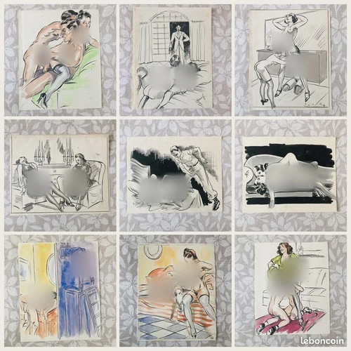 Dessin original curiosa - dessin, –