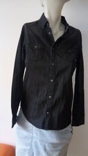 Chemise T12 ans 34 XS chemise jean noir Clous, tête de mort, jupe, jean, veste
