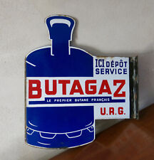 BUTAGAZ, ancienne plaque émaillée butagaz, ancienne enseigne, double face, gaz .