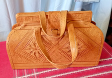 ancien sac a main vintage en cuir marocain